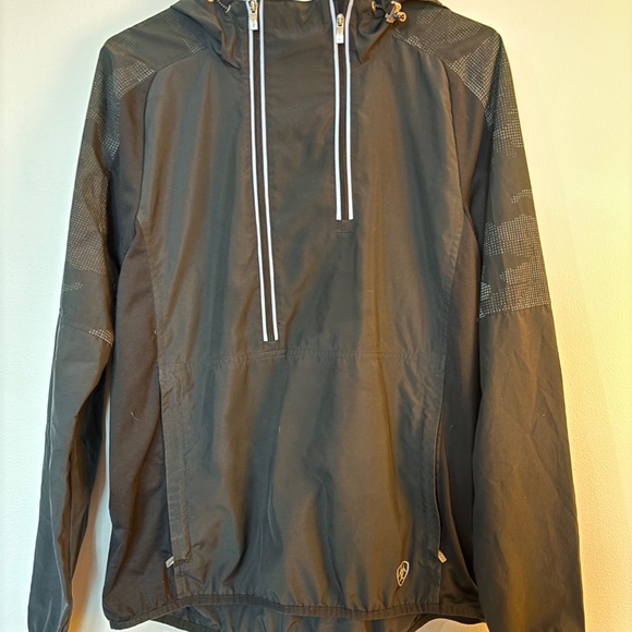 Ladies Ariat Ariatex coat black small double zipper equestrian minimalist rain - Picture 1 of 7